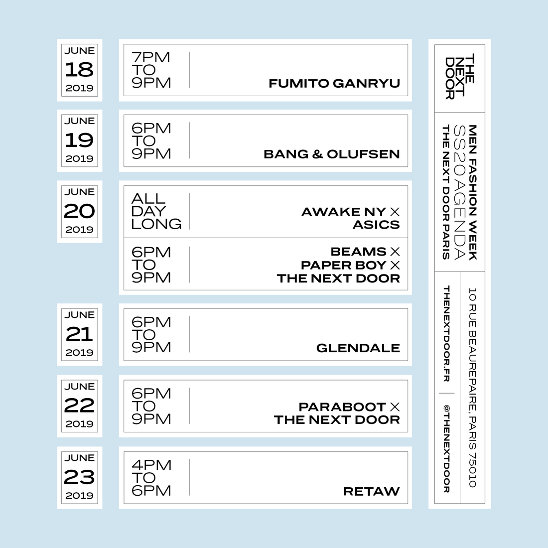 Programme de Fashion week