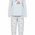 Pijama Algodón Mujer Capibara Sociable Celeste