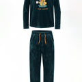 Pijama Caballero Mircrovelur Espresso Verde