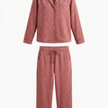 Pijama Perchado Mujer Botones Fresa