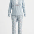 Pijama Perchado Mujer "Demasiado Bonita" Celeste