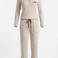 Pijama Mujer Canalé Beige