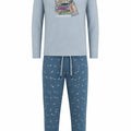 Pijama Perchado Caballero Old School Celeste