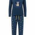 Pijama Algodón Caballero Mapache Azul